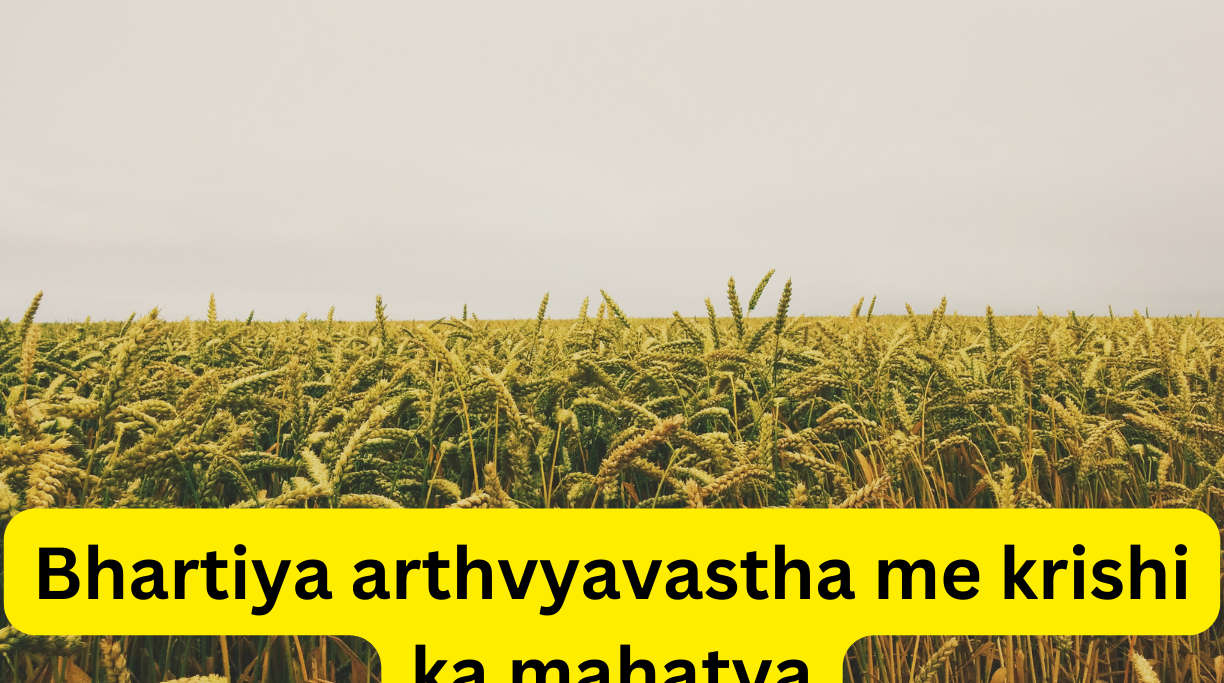 Bhartiya arthvyavastha me krishi ka mahatva